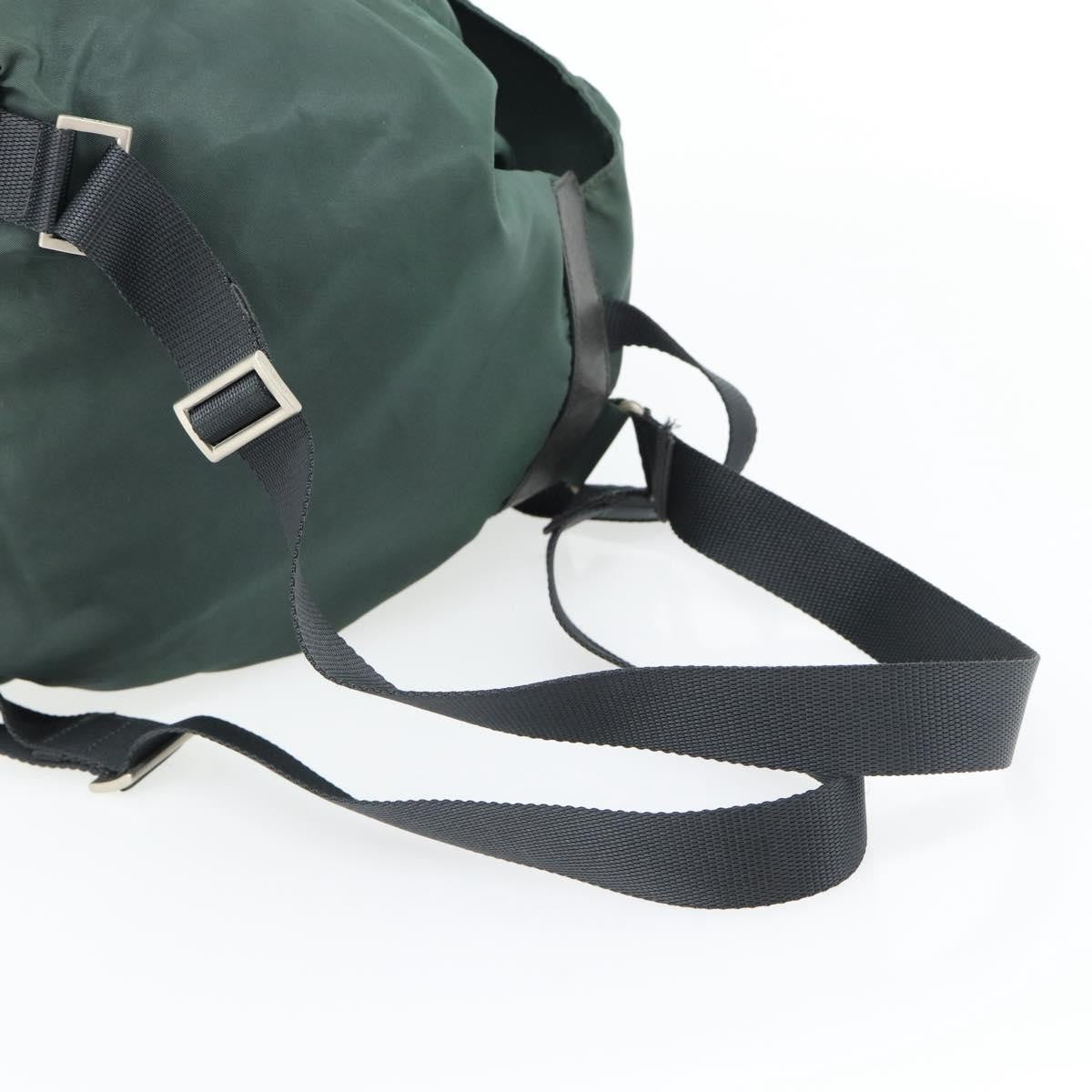 Prada Double Front Pocket Backpack Tessuto, Green, Nylon, Backpack