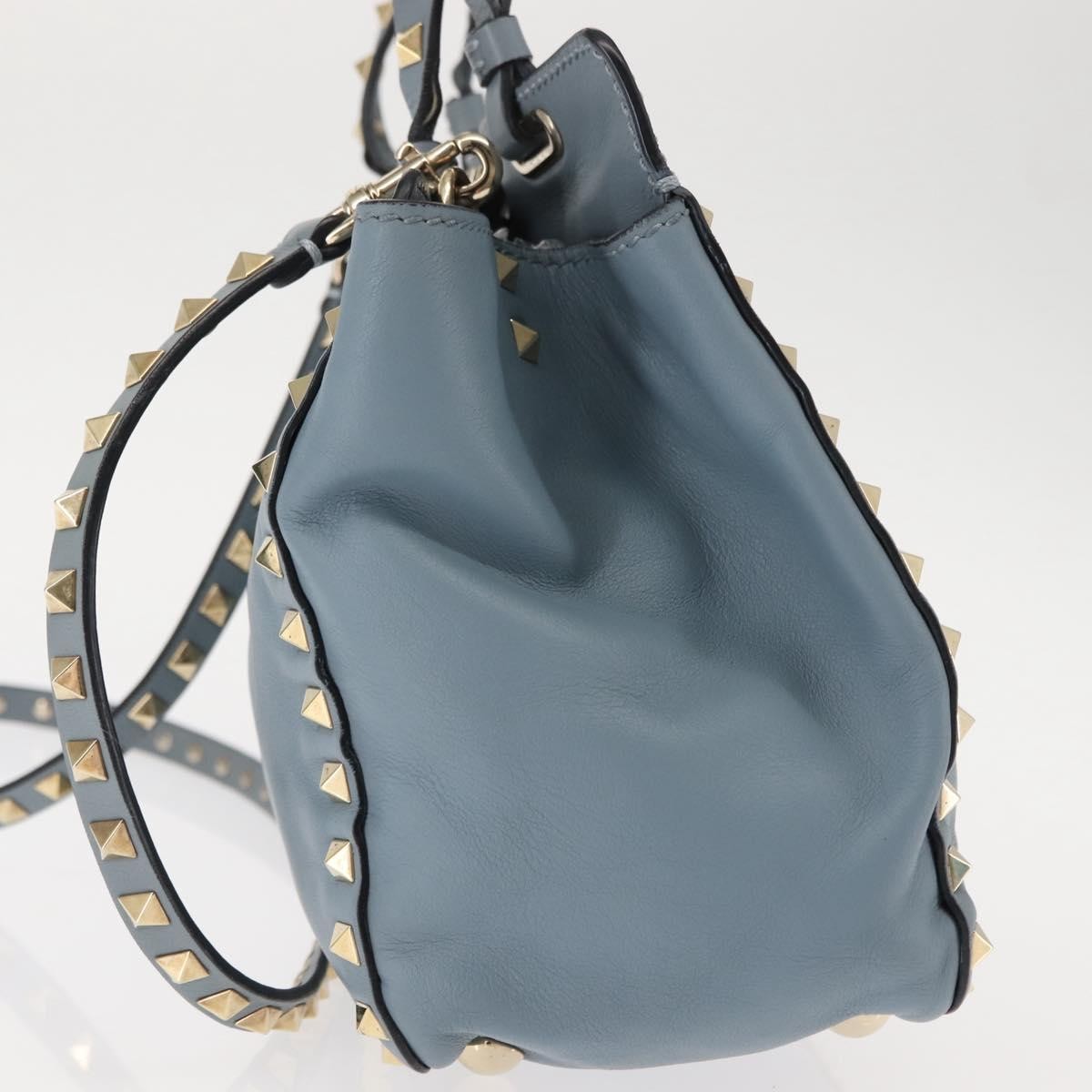 Valentino Garavani Rockstud Tote Soft Leather, BLUE, LEATHER, Tote bag