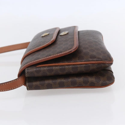 Celine Vintage Macadam Shoulder Bag Canvas and Leather, BROWN, CANVAS, Shoulder bag