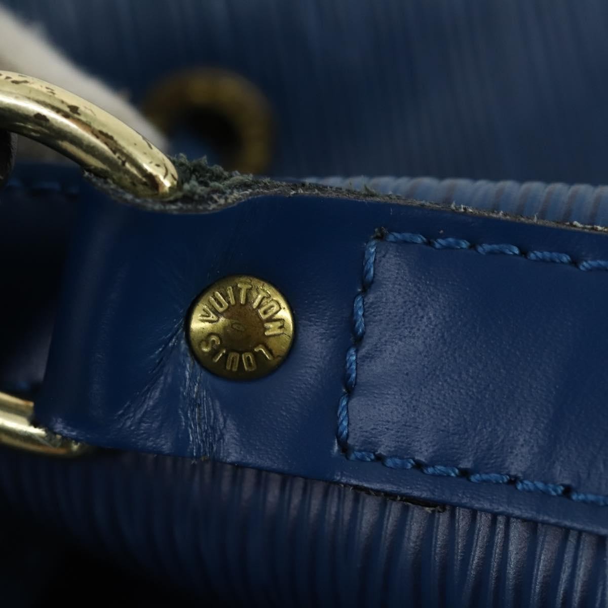 Louis Vuitton Petit Noe Handbag Epi Leather, BLUE, LEATHER, Shoulder bag