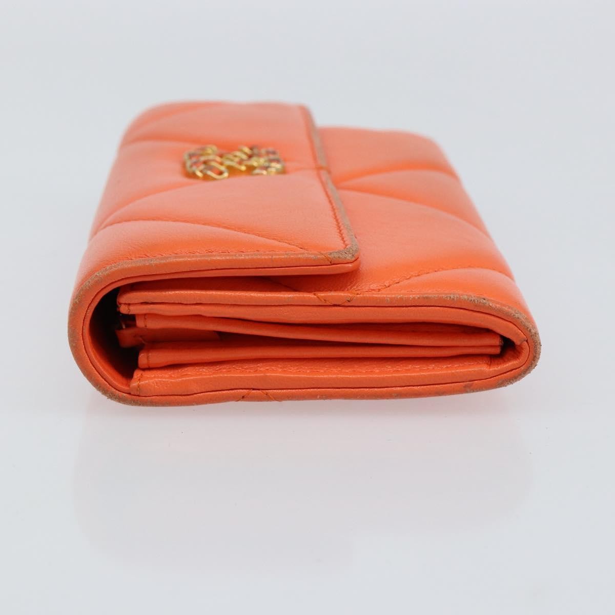 Chanel 19 Flap Wallet Quilted Lambskin, ORANGE, LEATHER, Wallets