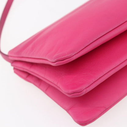 Celine Trio Crossbody Bag Leather, PINK, LEATHER, Shoulder bag