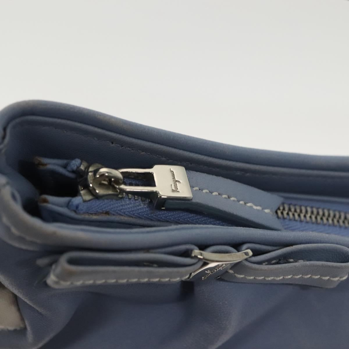 Salvatore Ferragamo Vala Shoulder Bag Leather, BLUE, LEATHER, Shoulder bag