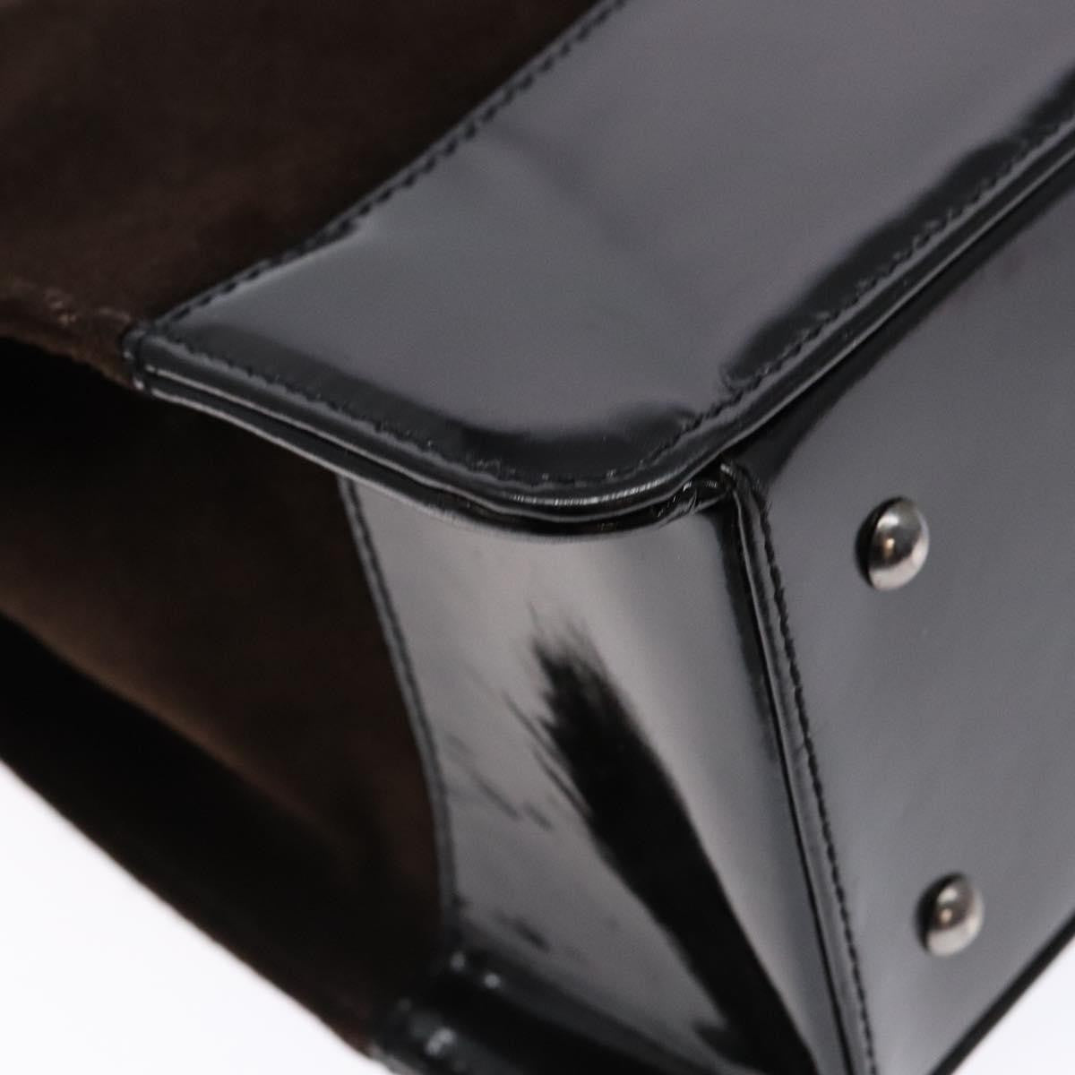 Chanel Vintage Logo Tote Suede, BROWN, SUEDE, Tote bag