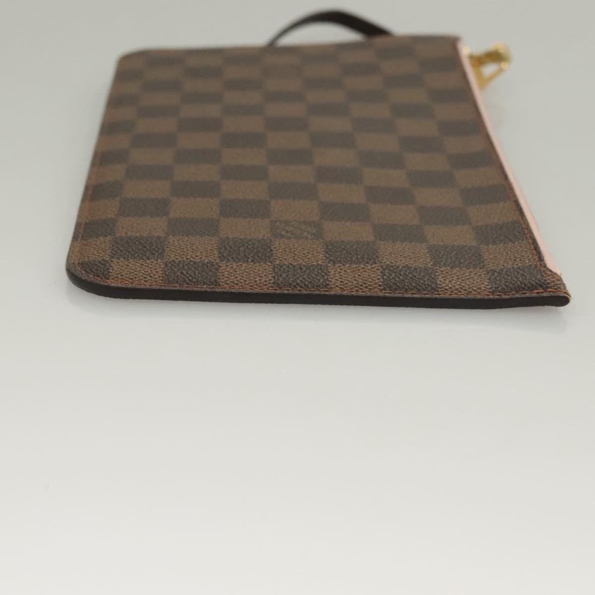 Louis Vuitton Neverfull Pochette Damier, BROWN, CANVAS, Tote bag