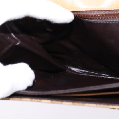 Celine Vintage Macadam Shoulder Bag Canvas and Leather, BEIGE, CANVAS, Shoulder bag