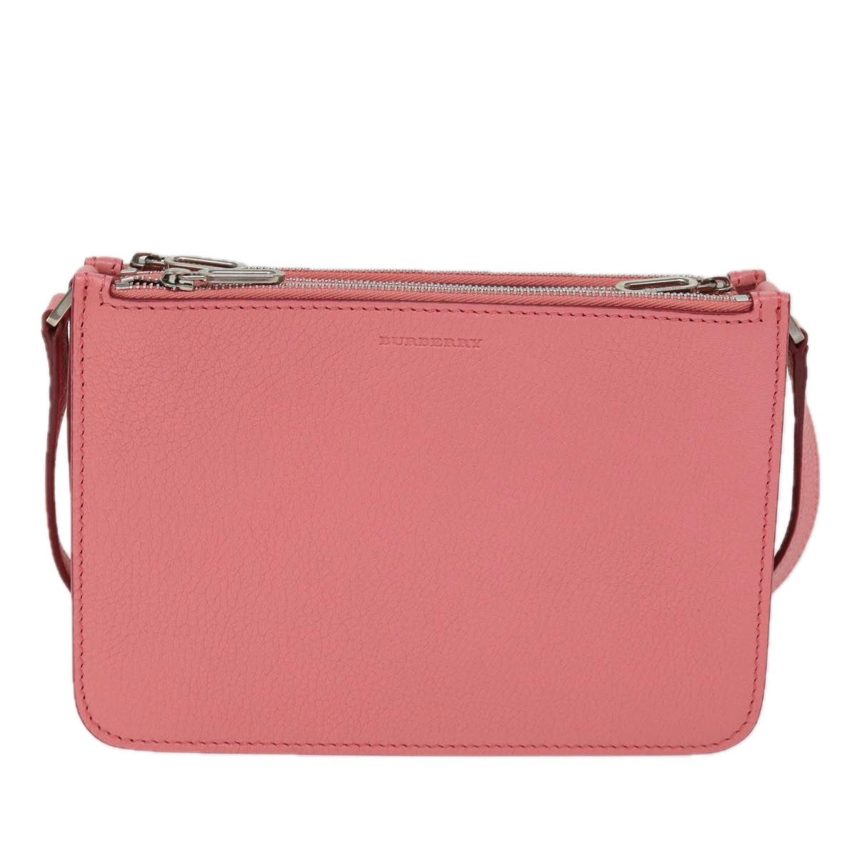Burberry Penhurst Triple Zip Crossbody Leather, PINK, LEATHER, Shoulder bag