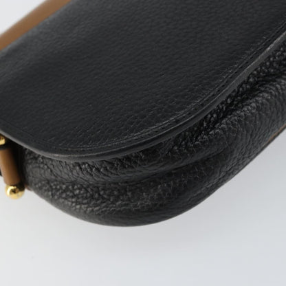 Christian Dior Flap Shoulder Bag Leather, BLACK, LEATHER, Shoulder bag