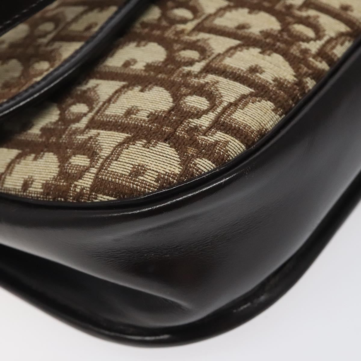 Christian Dior Vintage CD Flap Shoulder Bag Canvas, BROWN, CANVAS, Shoulder bag