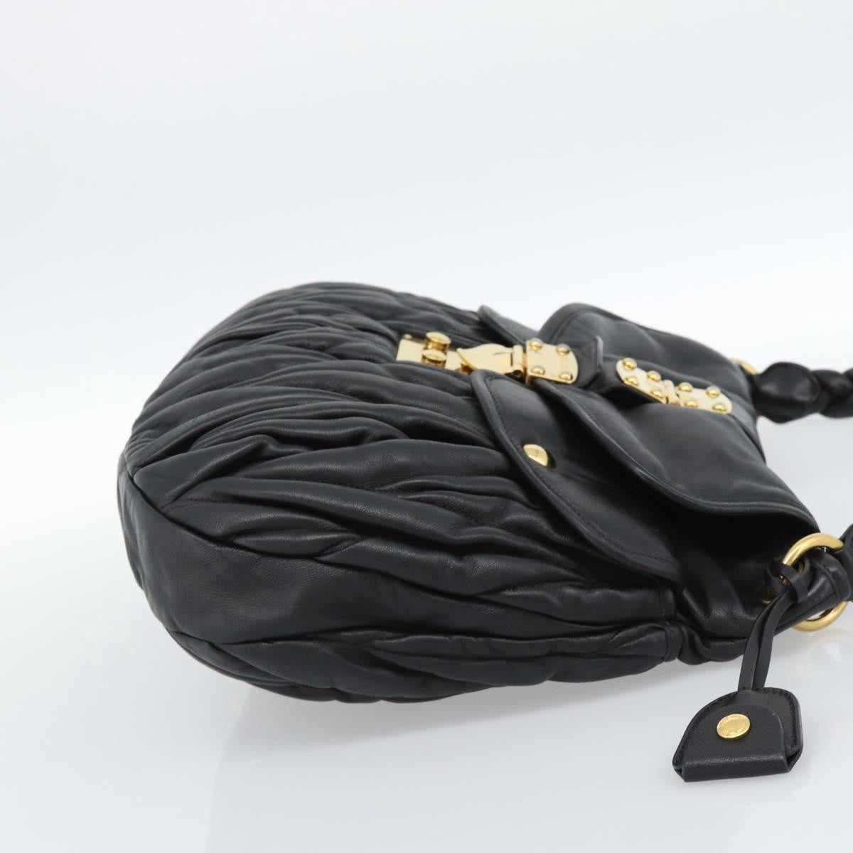 Miu Miu Coffer Convertible Satchel Leather, Black, Leather, Shoulder Bag