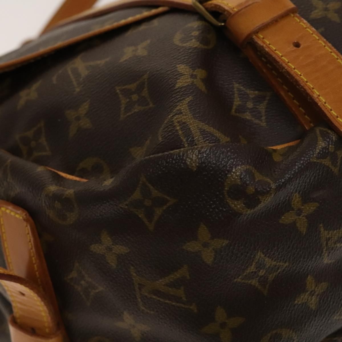 Louis Vuitton Saumur Handbag Monogram Canvas, BROWN, CANVAS, Shoulder bag