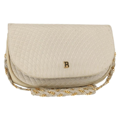 Bally Vintage Shoulder Bag Quilted leather, WHITE, LEATHER, Shoulder bag