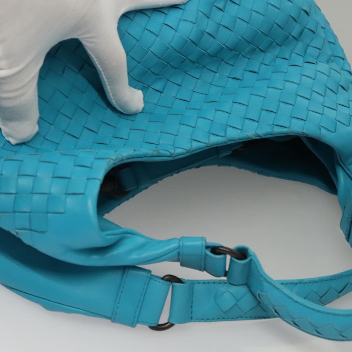 Bottega Veneta Campana Hobo Intrecciato Nappa, BLUE, LEATHER, Handbag