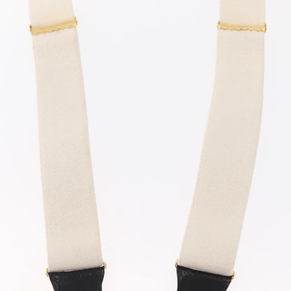 Chanel Logo Suspenders Canvas, WHITE, CANVAS, Belts