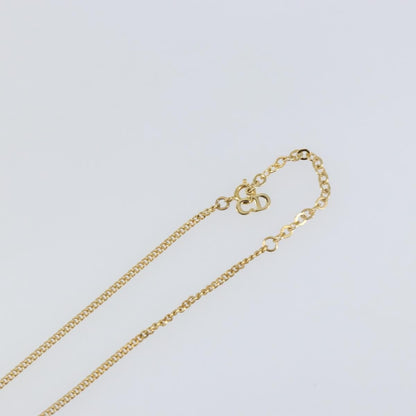 Christian Dior CD Pendant Necklace Metal and Crystals, GOLD, METAL, Necklace