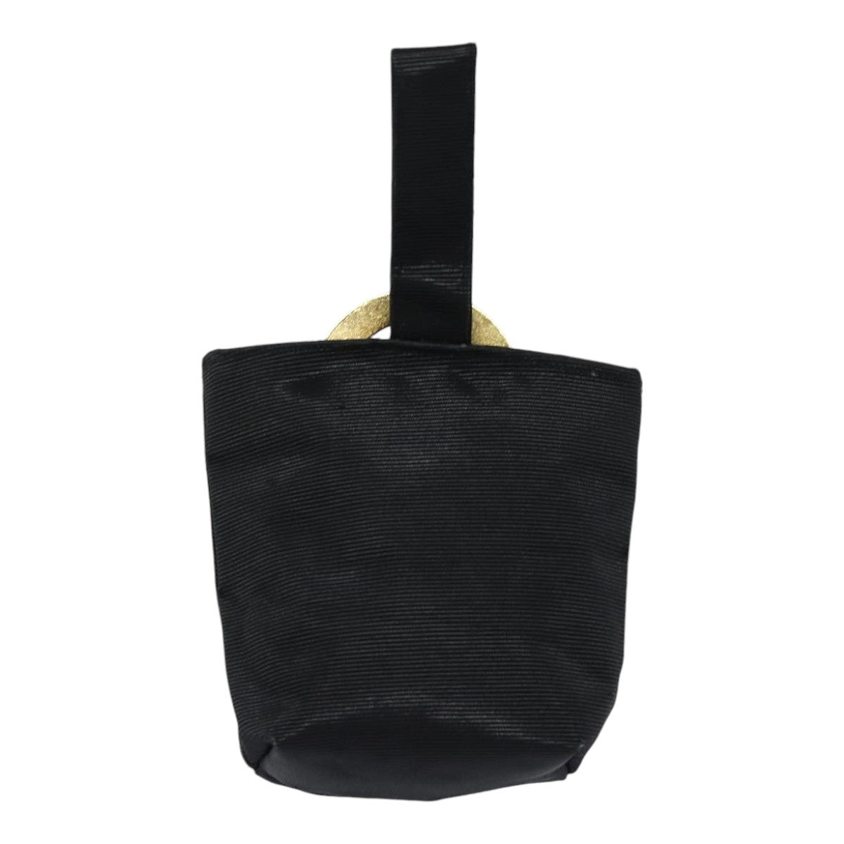Celine Circle Logo Pouch Nylon, Black, Nylon, Clutch
