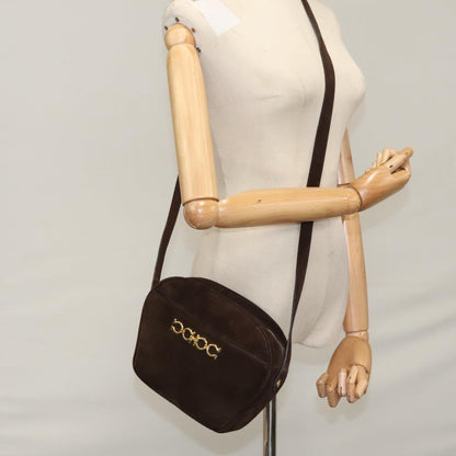 Salvatore Ferragamo Gancini Shoulder Bag Suede, Brown, Suede, Shoulder Bag