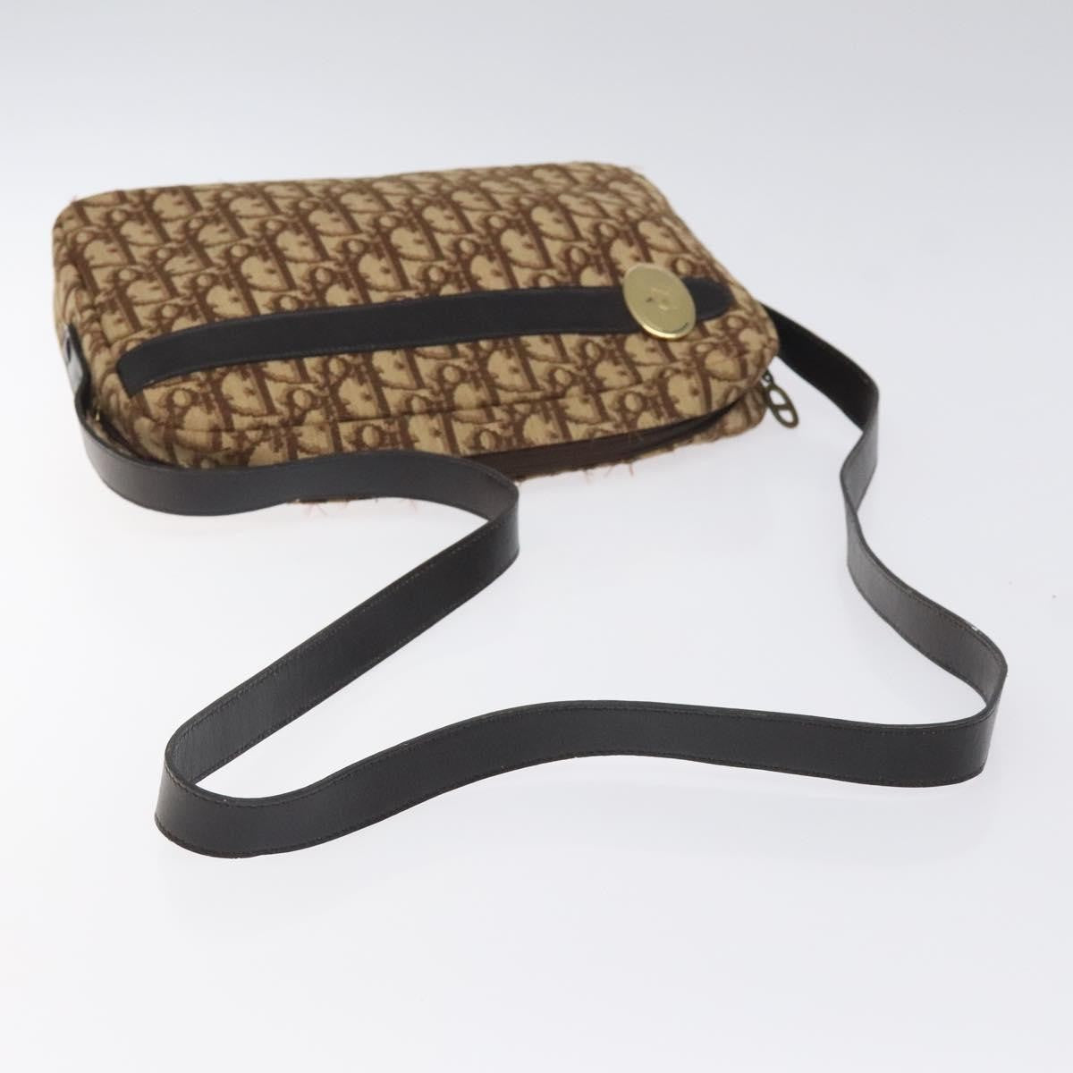 Christian Dior Vintage Trotter Shoulder Bag Canvas, BROWN, CANVAS, Shoulder bag