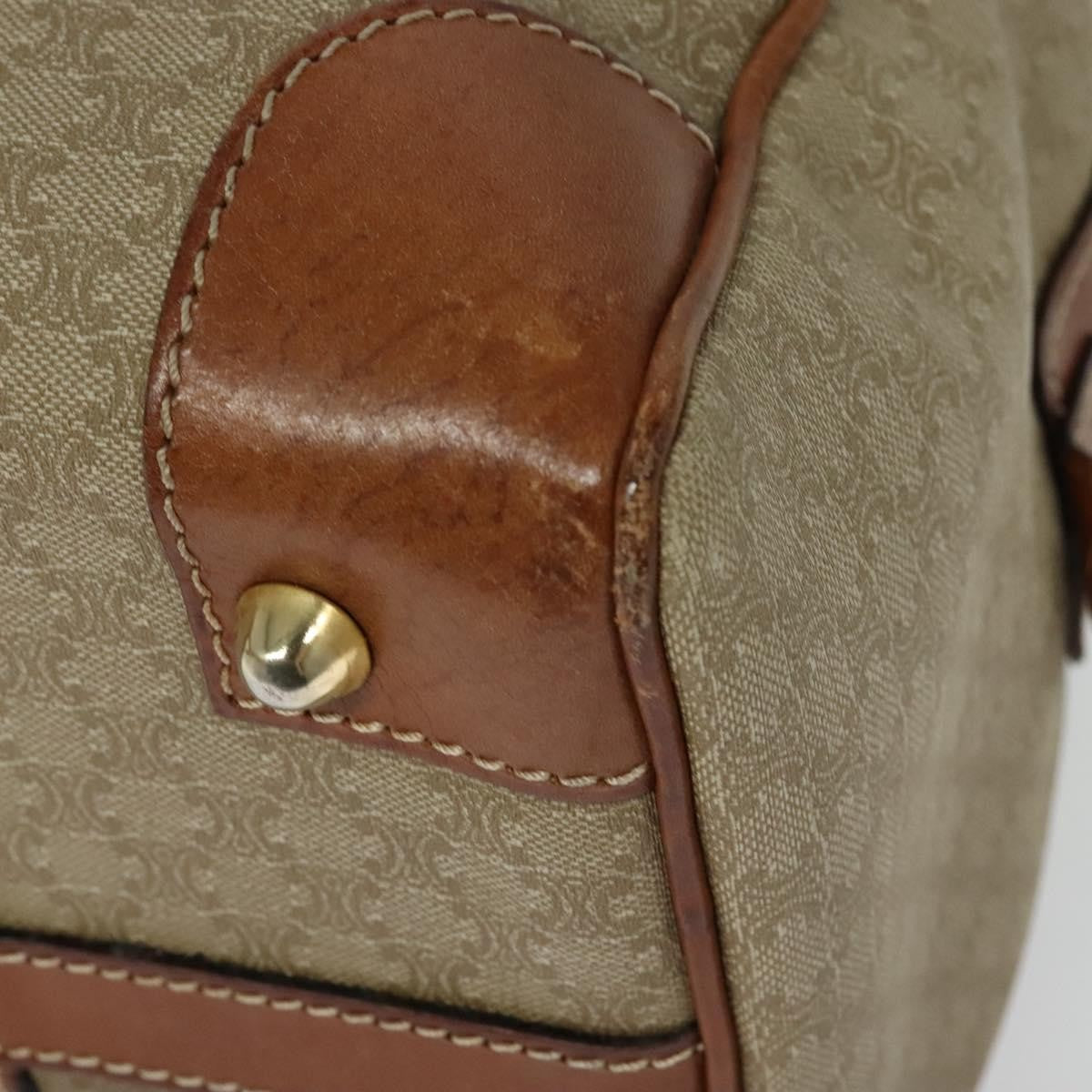 Celine Vintage Duffle Bag Macadam Coated Canvas, BEIGE, CANVAS, Travel bag