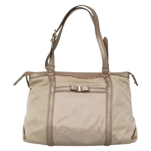 Salvatore Ferragamo Vala Handbag Nylon, BEIGE, NYLON, Handbag