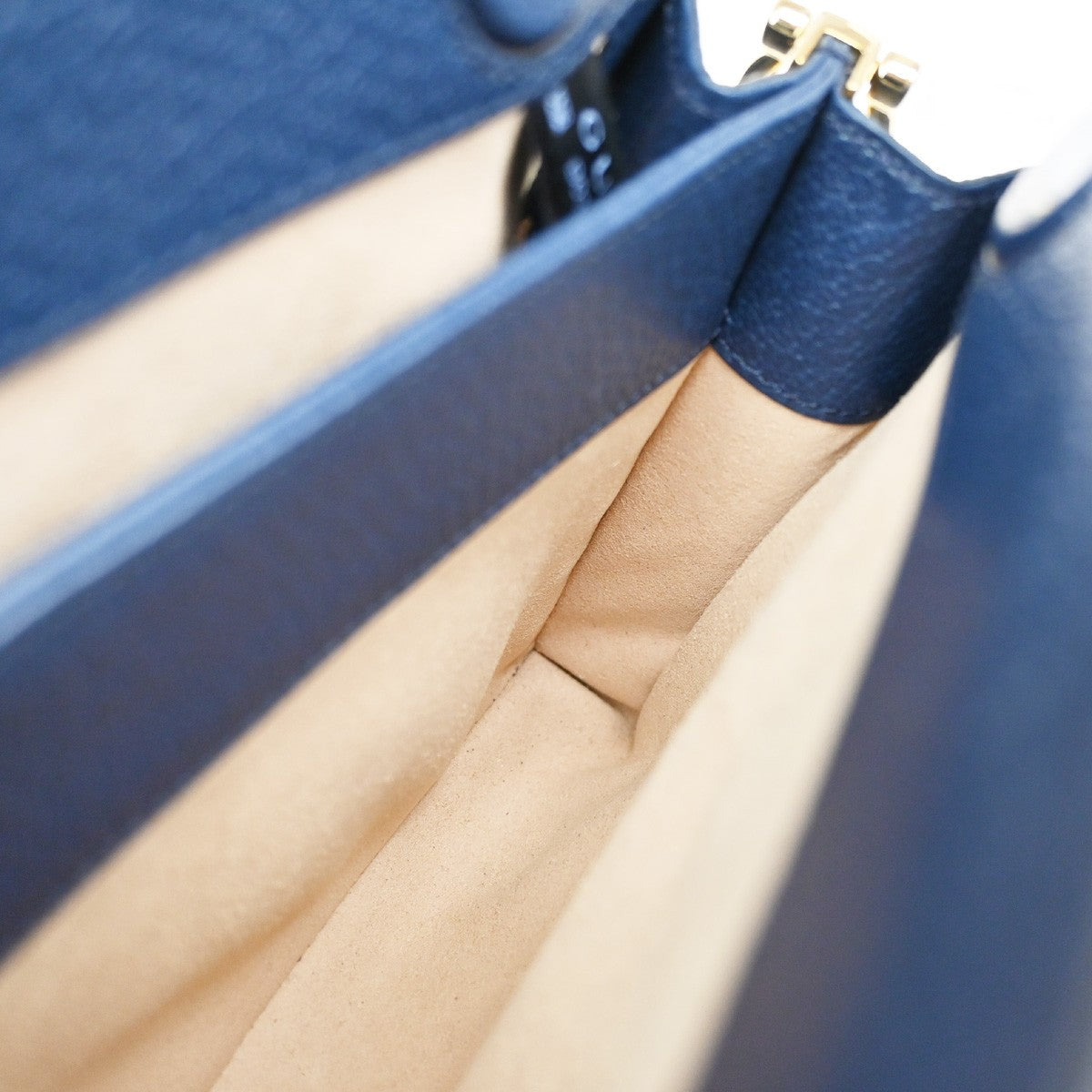 Gucci Ophidia Chain Shoulder Bag Leather, NAVY, LEATHER, Shoulder bag