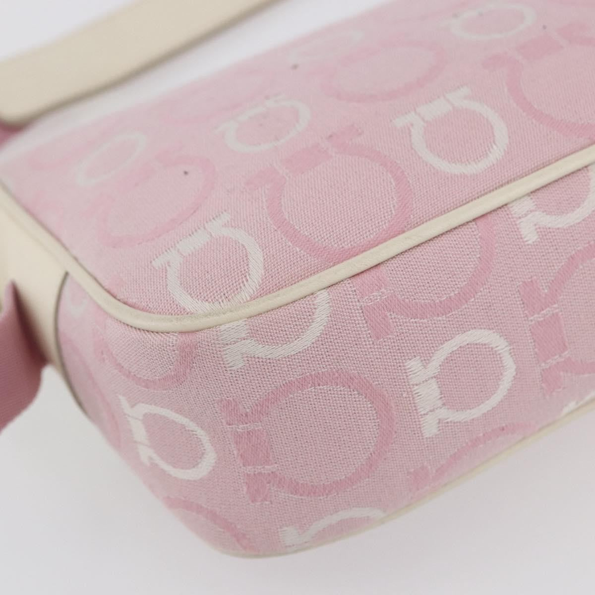 Salvatore Ferragamo Gancini Shoulder Bag Canvas, PINK, CANVAS, Shoulder bag