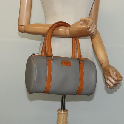 Christian Dior Vintage CD Handbag Canvas, GRAY, CANVAS, Handbag