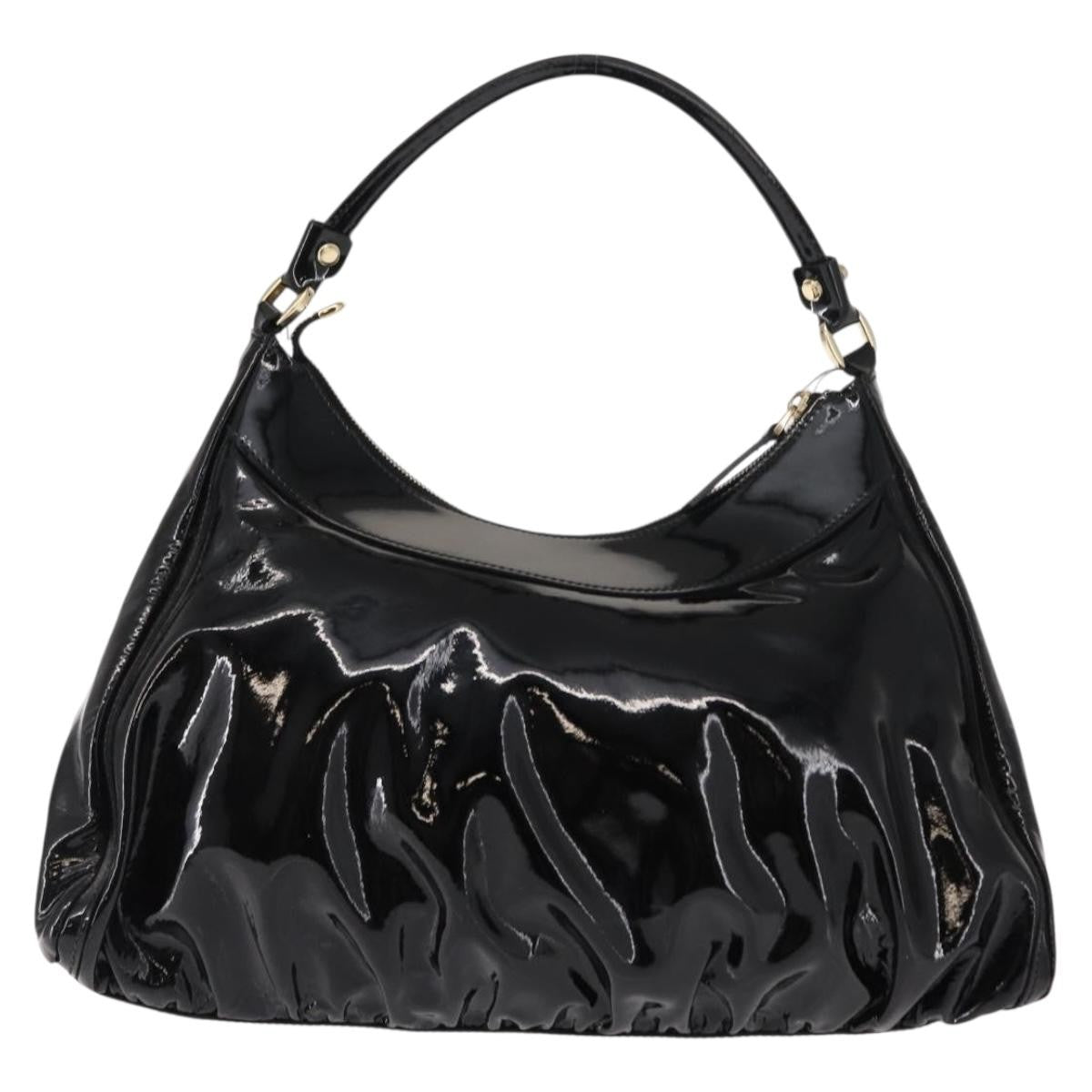 Gucci D Ring Hobo Patent, BLACK, PATENT_LEATHER, Shoulder bag
