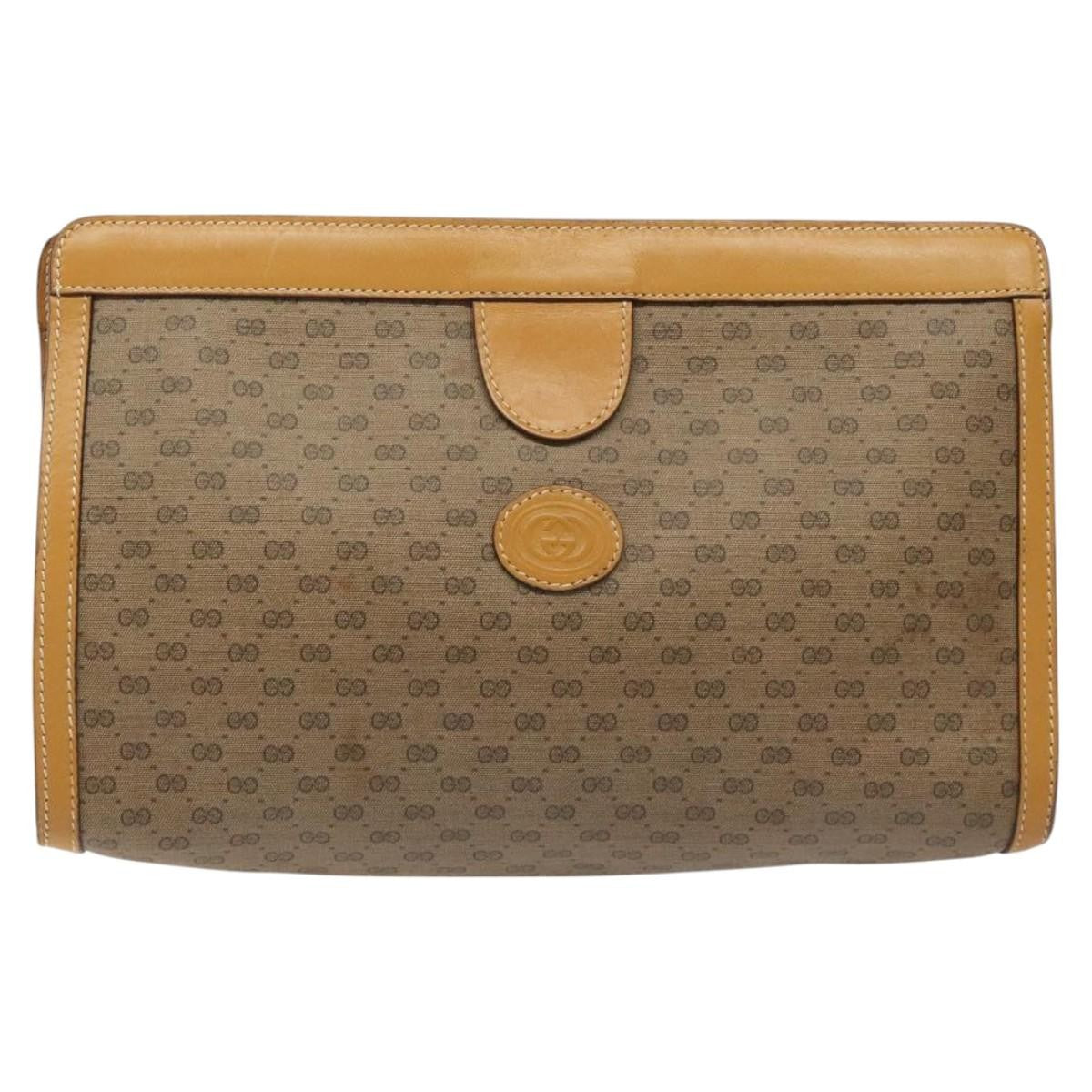Gucci Micro GG canvas clutch bag Canvas, BEIGE, CANVAS, Clutche & pouche