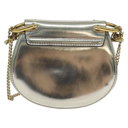 Chloe Drew Shoulder Bag Leather, SILVER, LEATHER, Shoulder bag