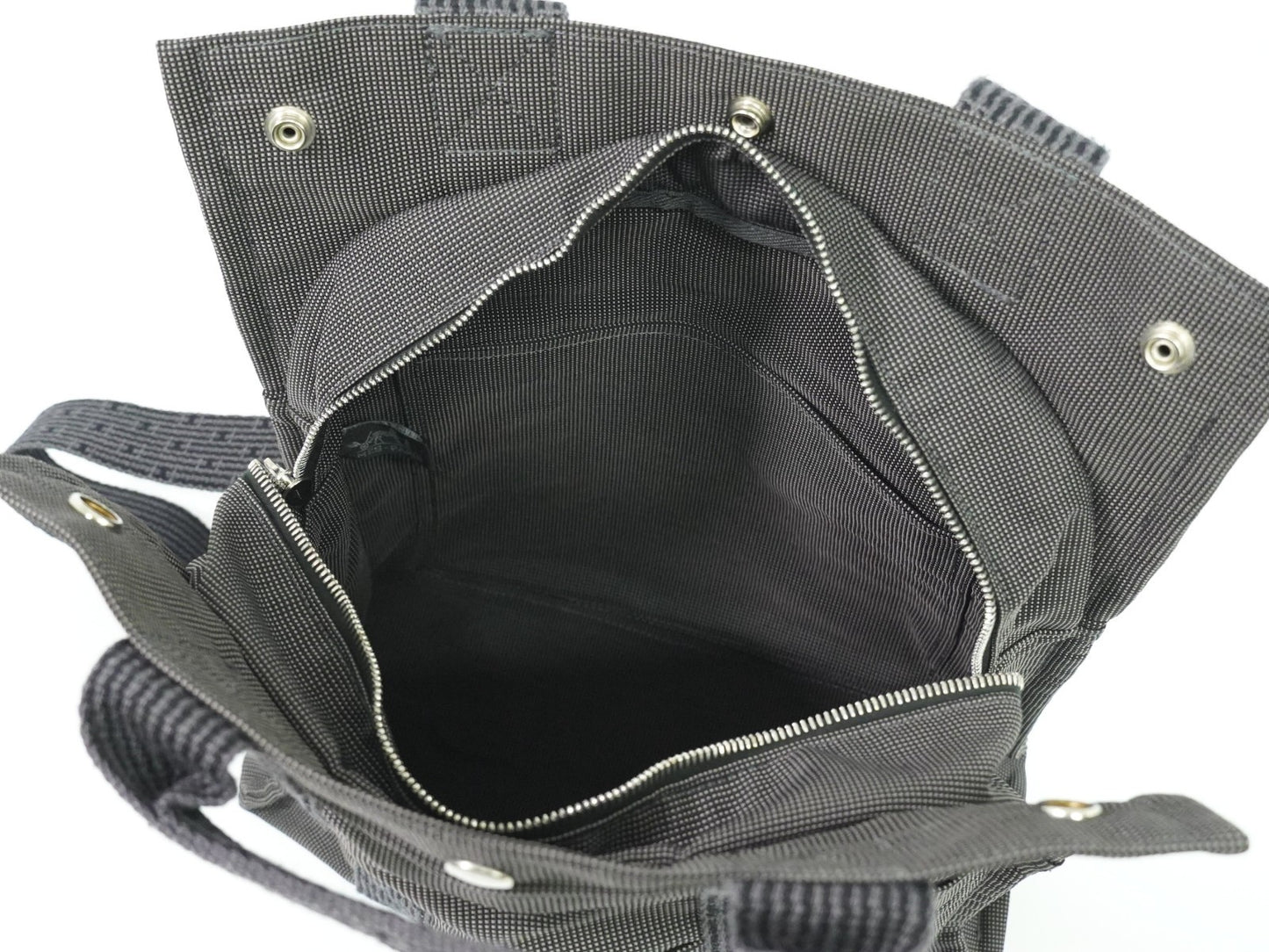 Hermes Herline Backpack Canvas, GRAY, CANVAS, Backpack