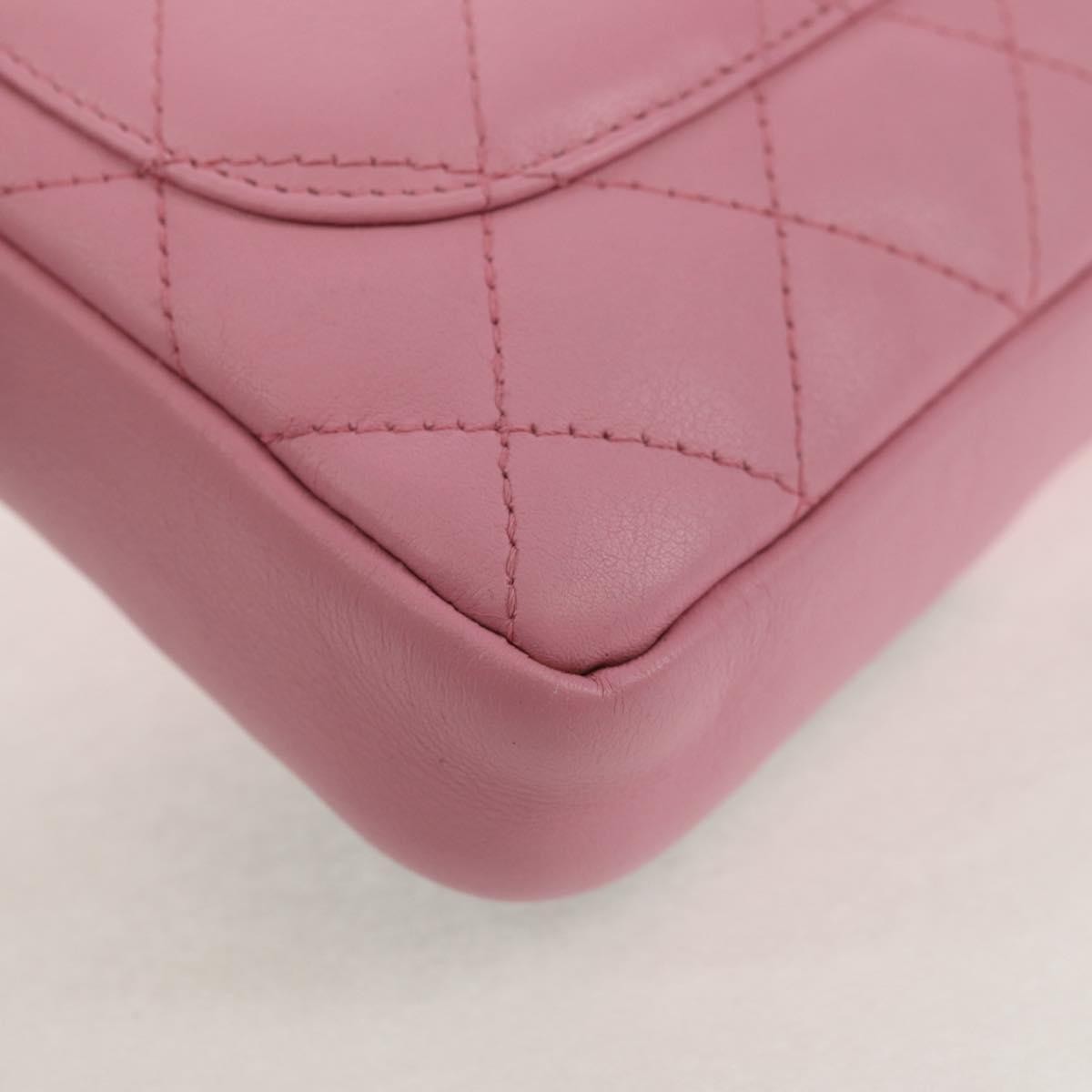 Chanel Cambon Zip Pouch Quilted Leather, PINK, LEATHER, Clutche & pouche