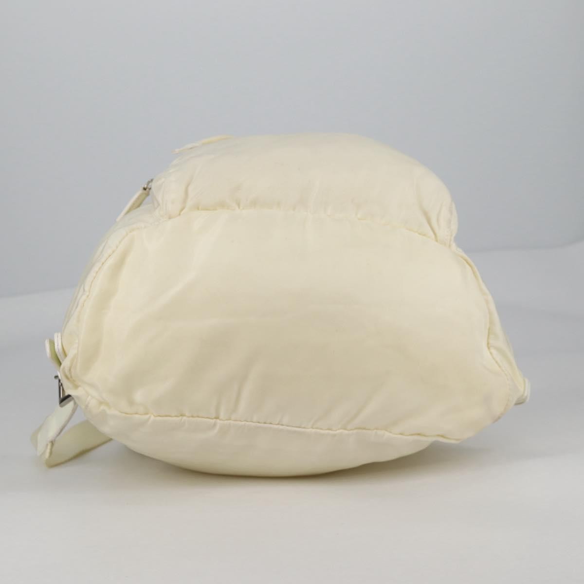 Prada Front Pocket Buckle Backpack Nylon, ECRU, NYLON, Backpack