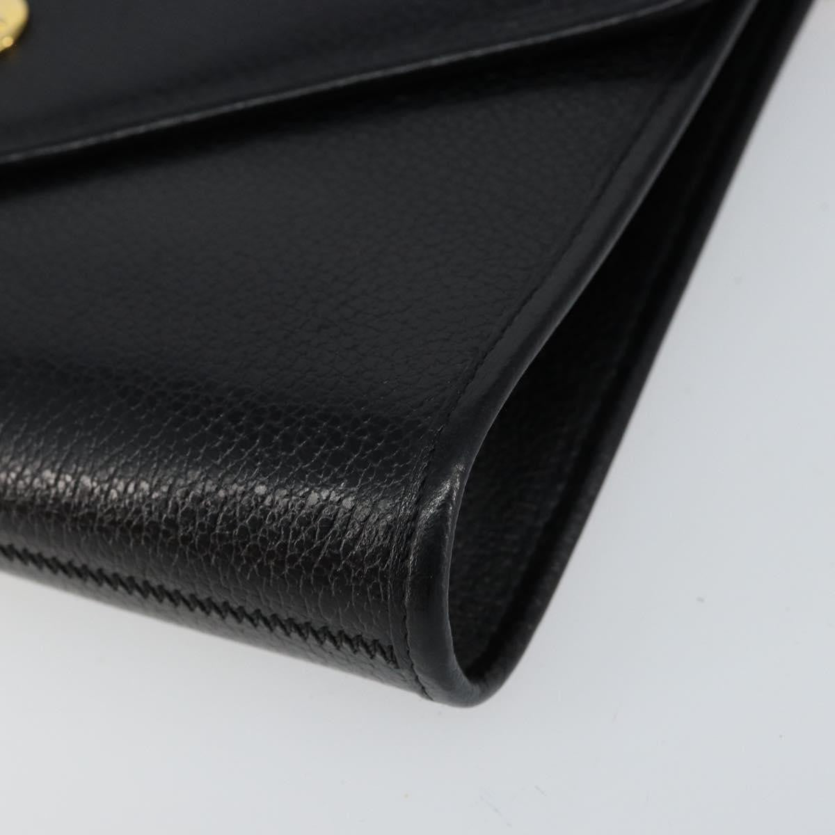 Christian Dior Vintage Chain Flap Shoulder Bag Leather, BLACK, LEATHER, Shoulder bag