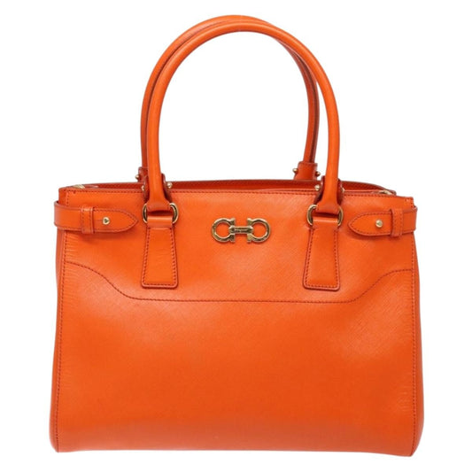 Salvatore Ferragamo Batik Tote Leather, ORANGE, LEATHER, Tote bag