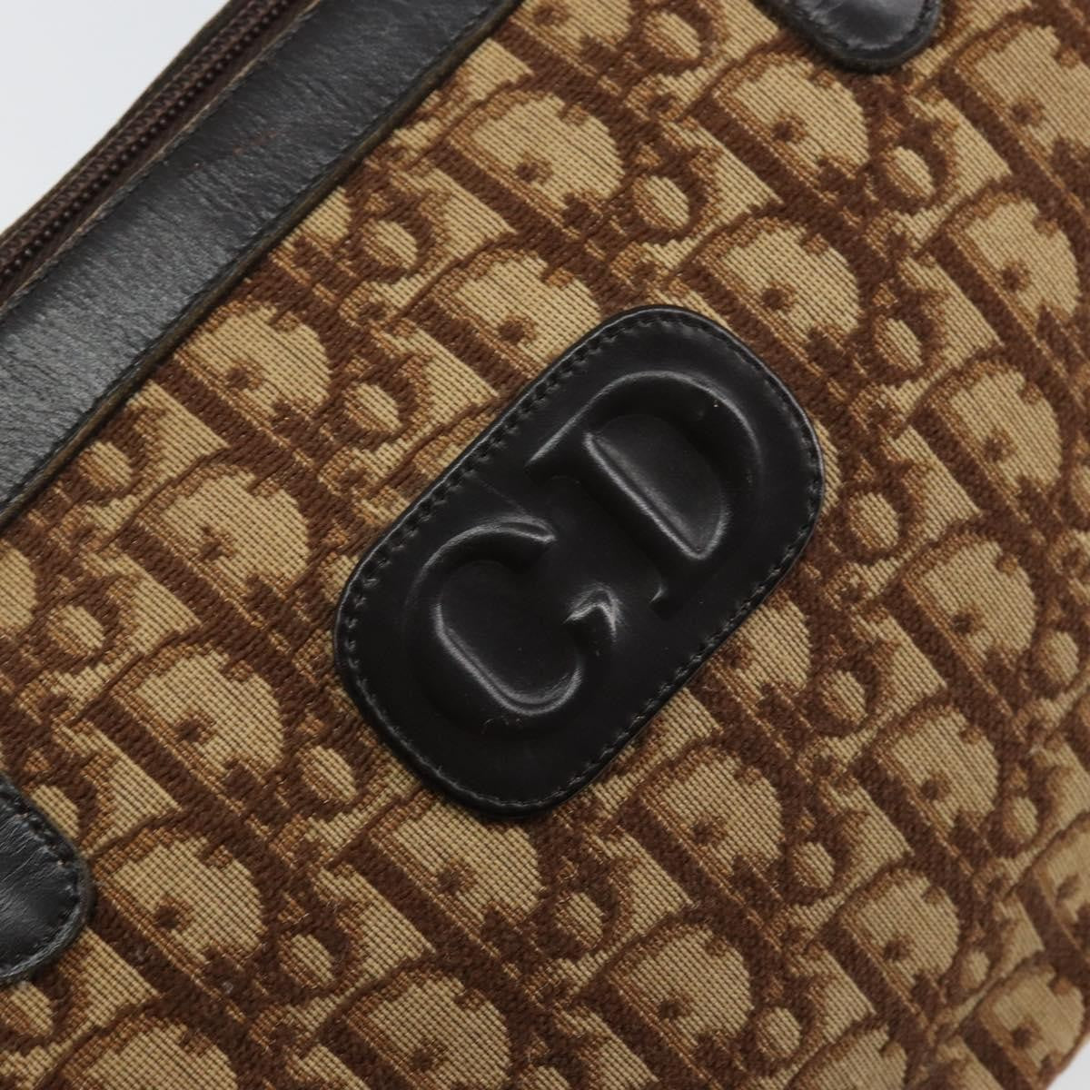 Christian Dior Vintage CD Trotter Handbag Canvas, BROWN, CANVAS, Handbag