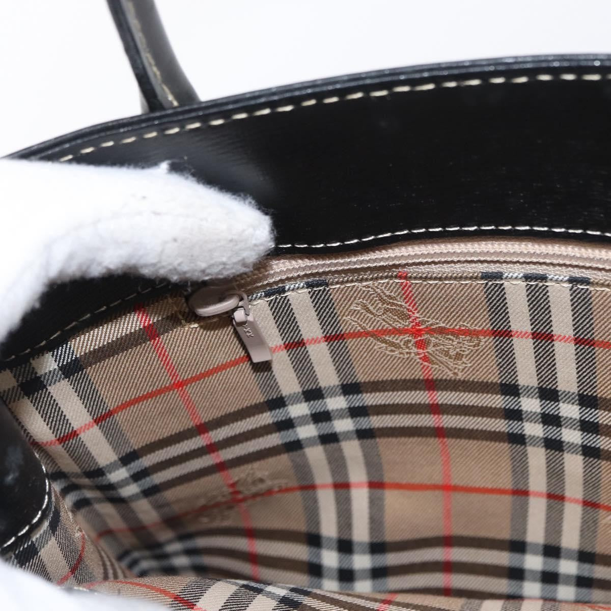 Burberry Vintage Handbag Leather, BLACK, LEATHER, Handbag