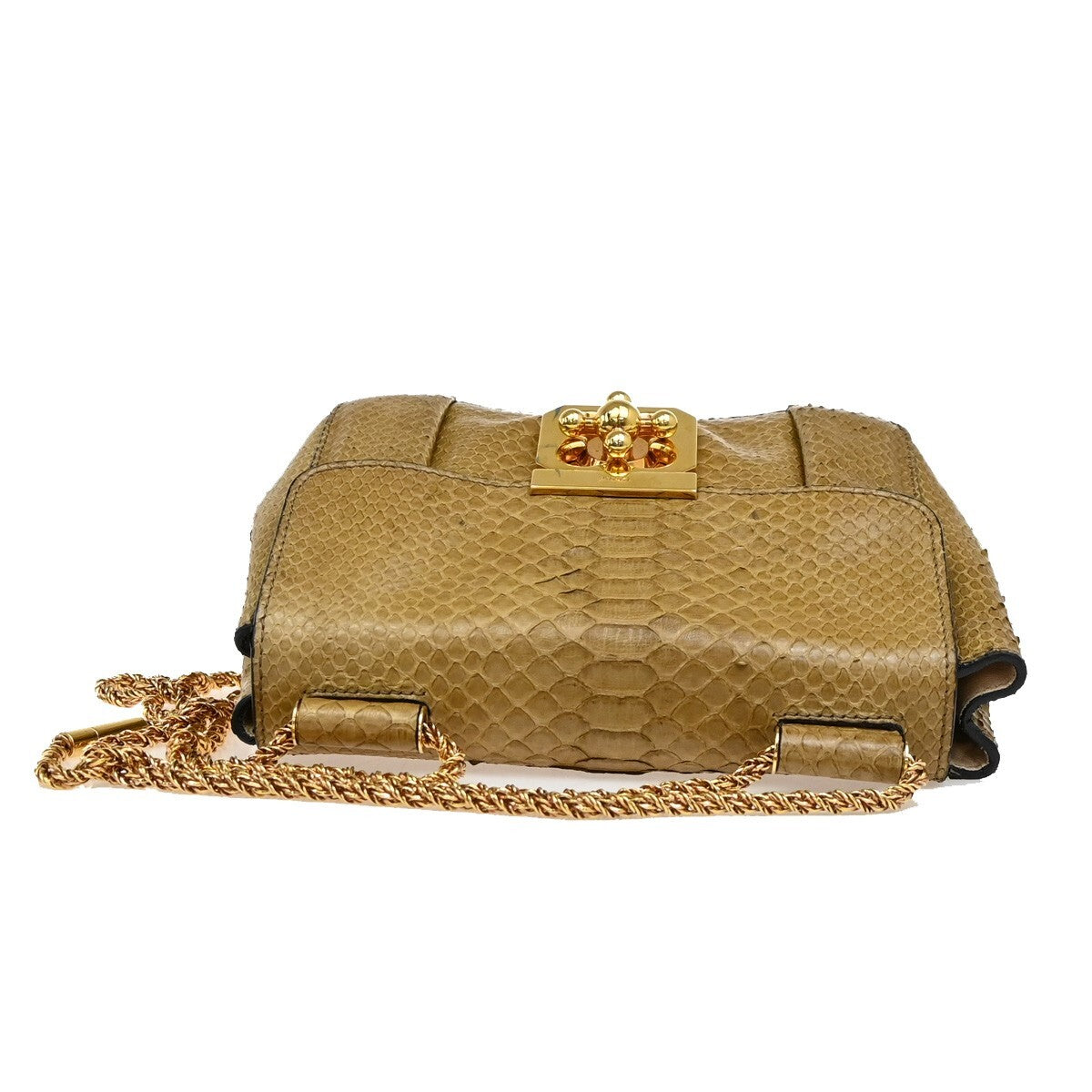 Chloe Elsie Shoulder Bag Perforated Leather, BEIGE, LEATHER, Shoulder bag