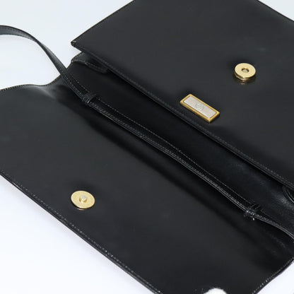 Gucci Vintage Flap Shoulder Bag Leather, BLACK, LEATHER, Shoulder bag