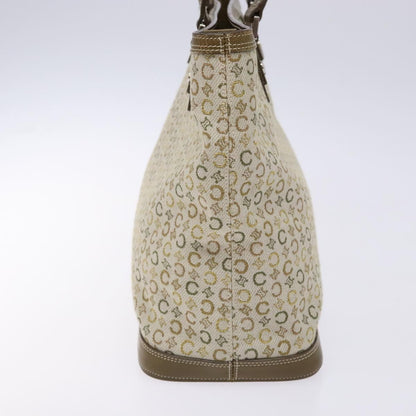 Celine Vintage Macadam Shoulder Bag Canvas, KHAKI, CANVAS, Shoulder bag