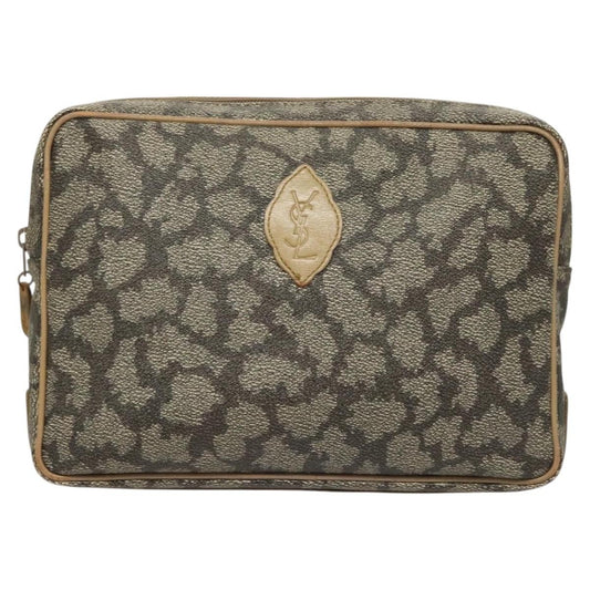 Saint Laurent Vintage Clutch PVC, GRAY, PVC, Clutche & pouche