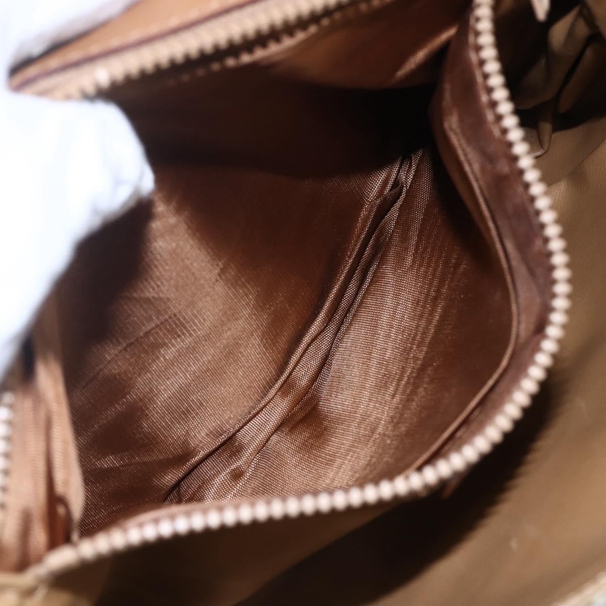 Celine Vintage Macadam Shoulder Bag Canvas and Leather, BEIGE, CANVAS, Shoulder bag