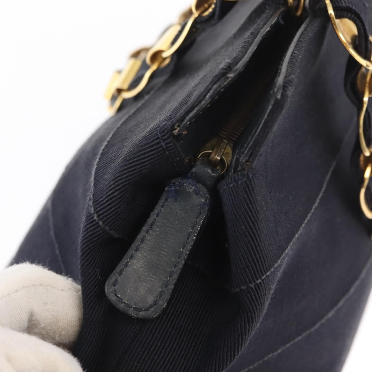 Salvatore Ferragamo Vala Handbag Canvas, NAVY, CANVAS, Handbag