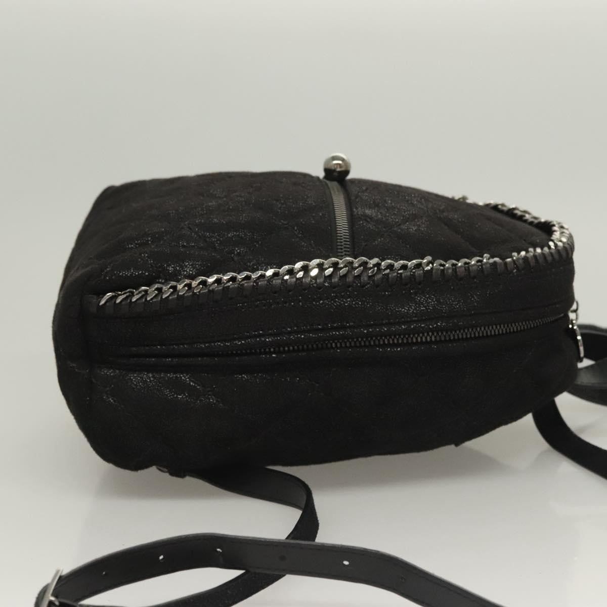 Stella McCartney Falabella Flap Pocket Backpack Shaggy Deer, BLACK, SUEDE, Backpack