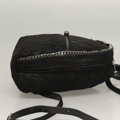 Stella McCartney Falabella Flap Pocket Backpack Shaggy Deer, BLACK, SUEDE, Backpack