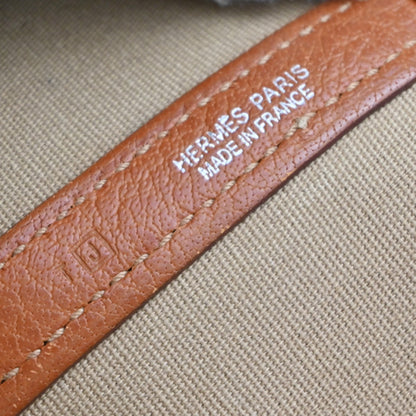 Hermes Garden Party Tote Canvas and Leather, ORANGE, CANVAS, Tote bag