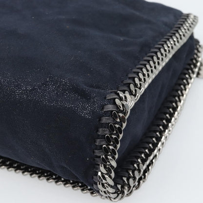 Stella McCartney Falabella Fold Over Flap Crossbody Bag Shaggy Deer, Navy, Synthetic, Shoulder Bag