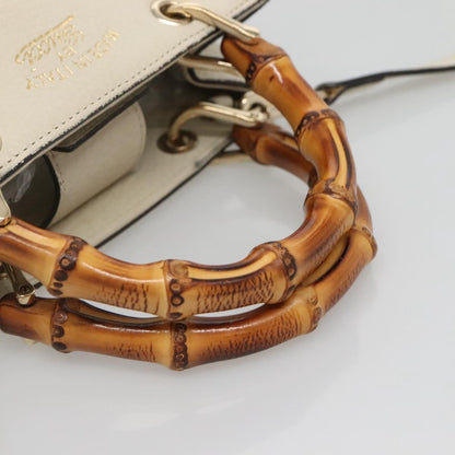 Gucci Bamboo shopper bag Leather, WHITE, LEATHER, Handbag