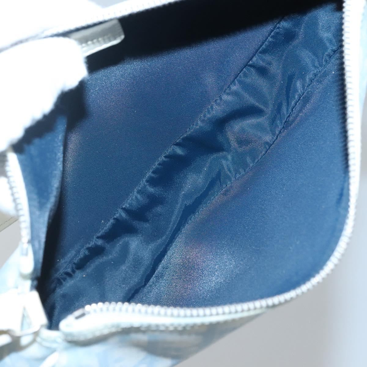 Christian Dior Vintage Saddle Bag Diorissimo Canvas, BLUE, CANVAS, Clutche & pouche