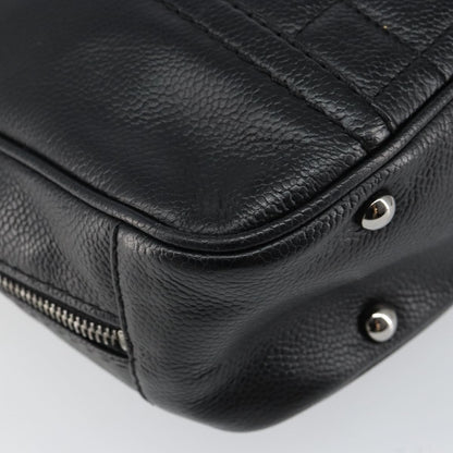 Chanel Vintage Button Tote Quilted Caviar, BLACK, LEATHER, Tote bag